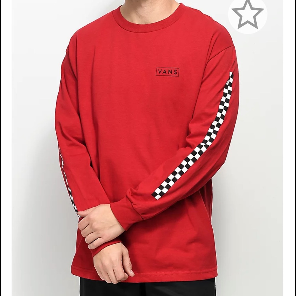 🔴reserved for Jim🔴Vans Checkmate Red & Black Long Sleeve T-Shirt